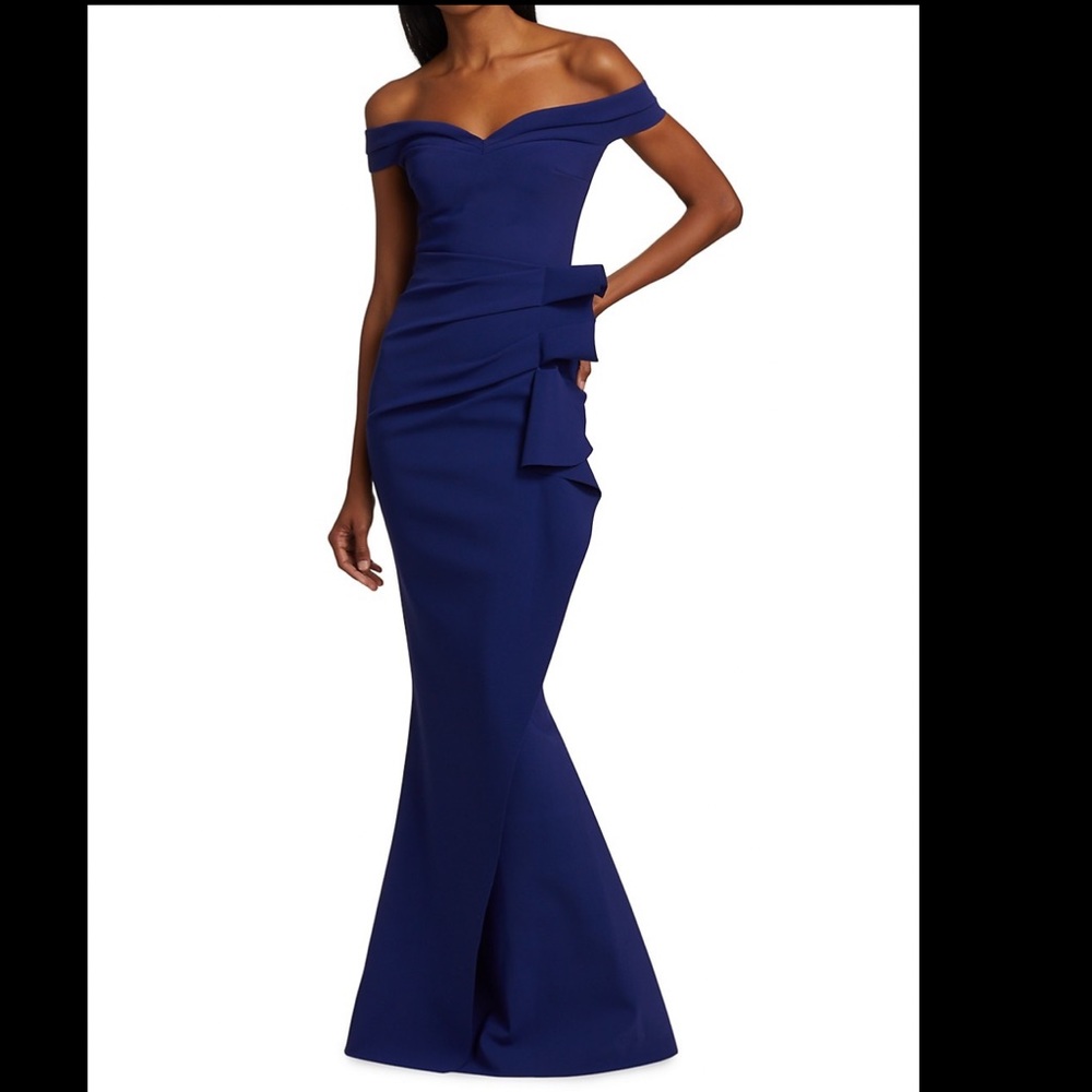 Chiara Boni RADOSLAVA Off-The-Shoulder Sweetheart Ruffled Gown US 6 $1090